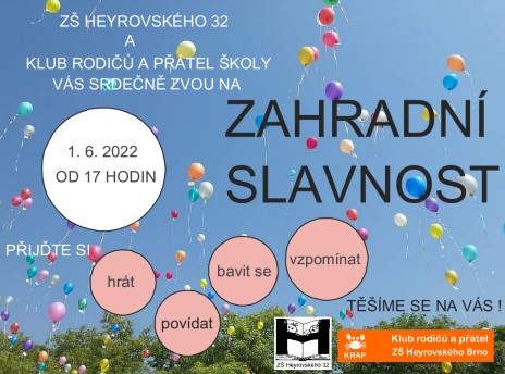 Pozvánka na zahradní slavnost 2022