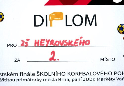 2. místo v Městském finále ŠKOLNÍHO KORFBALOVÉHO POHÁRU